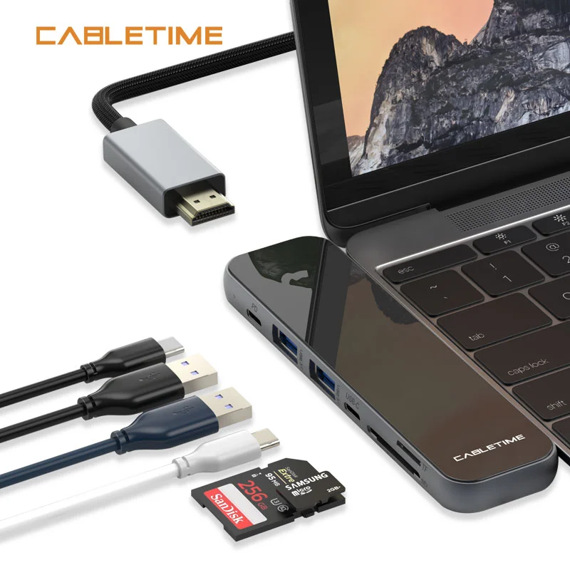 USB-концентратор CABLETIME на HDMI 4K USB 3 0 PD-порт | Компьютеры и офис