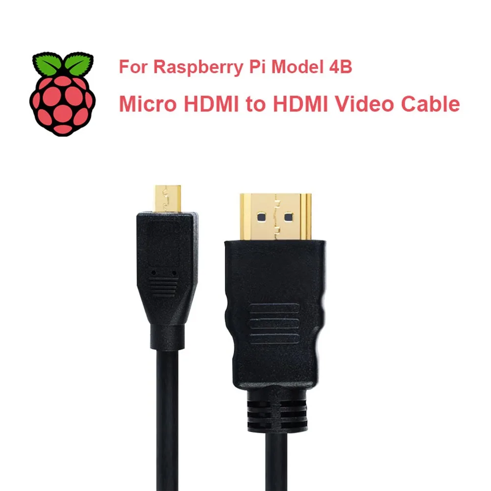 

Raspberry Pi 4B Micro HDMI to HDMI Video Cable Support 4K HDMI Adapter Cord for Tablet HDTV Android Phone Raspberry Pi 4B 1.0M