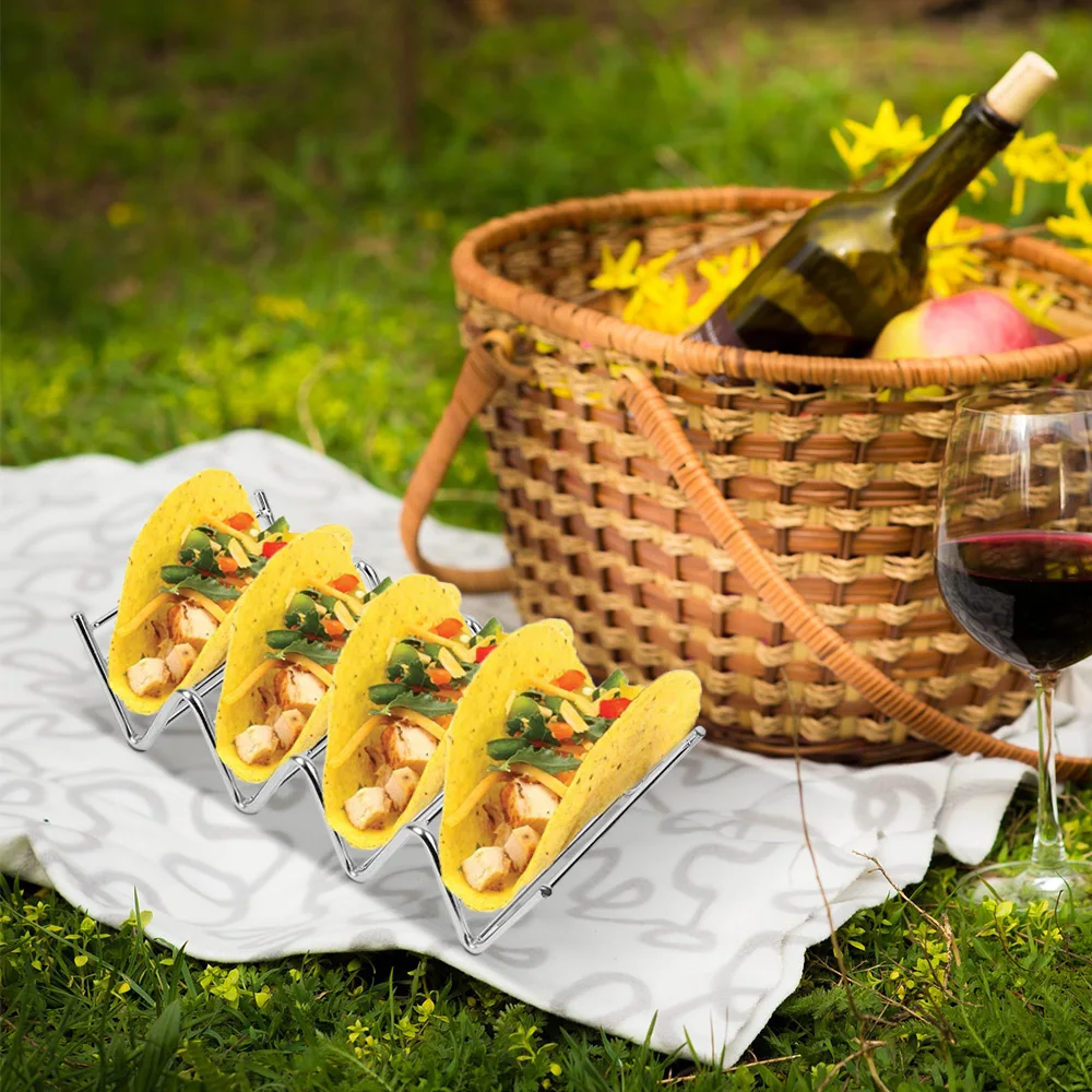 Бытовые 2 шт. Taco подставка держатель Нержавеющая сталь стойка настольная