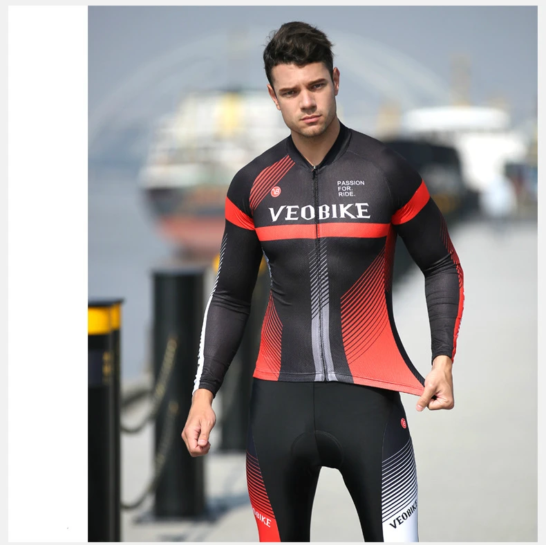 Осенняя мужская одежда для велоспорта с длинным рукавом Pro Team Sport Skinsuit Racing Mtb Road Bike Одежда дышащий велосипедный Трикотаж Набор