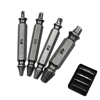 

Hot 4 Pcs/set Damage Screw Bolt Remover Double Side Damaged Screw Extractor Drill Bits Out Bolt Stud Car Tool S2 Steel