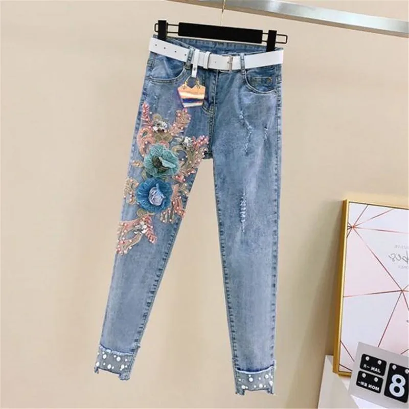 plus size bra and panty sets Summer Beading Women Sets Heavy Work Embroidery 3D Flower Short Sleeve T Shirt And Jeans 2pcs Clothing Female Casual Suits Y79 cute pj sets