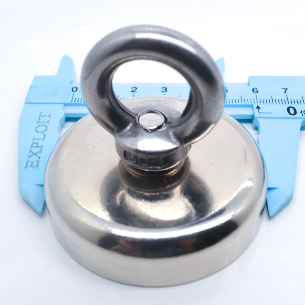 Strong Neodymium Magnet Salvage Magnet Deep Sea Fishing Magnets Holder Pulling Mounting Pot with Ring Eyebolt Neodymium Magnets Fishing Magnets
