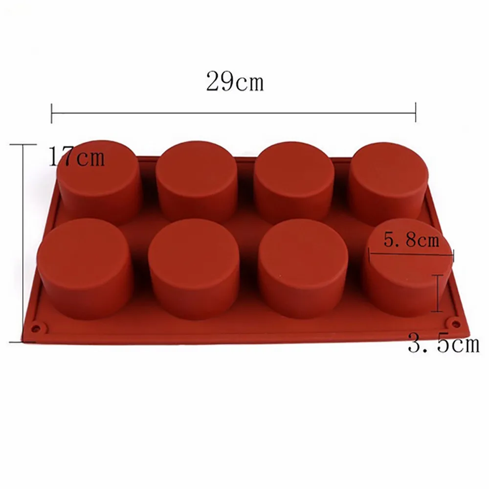 Силиконовая форма для шоколадного торта, 8 решеток, Круглый Гибкий мусс, форма для выпечки печенья, форма для выпечки конфет, желе, пудинга