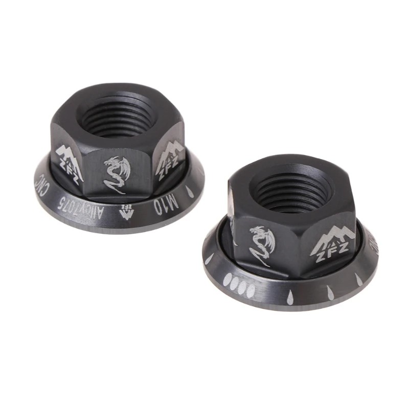 Titanium 2 шт./пакет велосипедная ступица гайка M10 фиксированный Шестерни MTB дорожный велосипед болт Алюминий из алюминиевого сплава - Цвет: Titanium