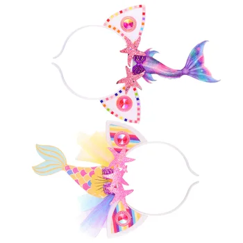 

1 Pc Halloween Headdress Plastic Halloween Glitter Diamond Mermaid Tail Headband