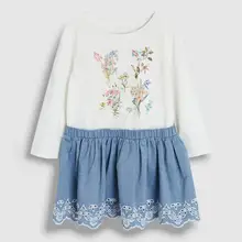 Little maven/Модная брендовая осенняя одежда для маленьких девочек; Хлопковые Платья с цветочным рисунком для маленьких девочек; S0506