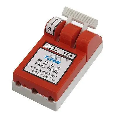 

3 Phase Cutter Type Disconnect Switch AC 380V 16Amp Red