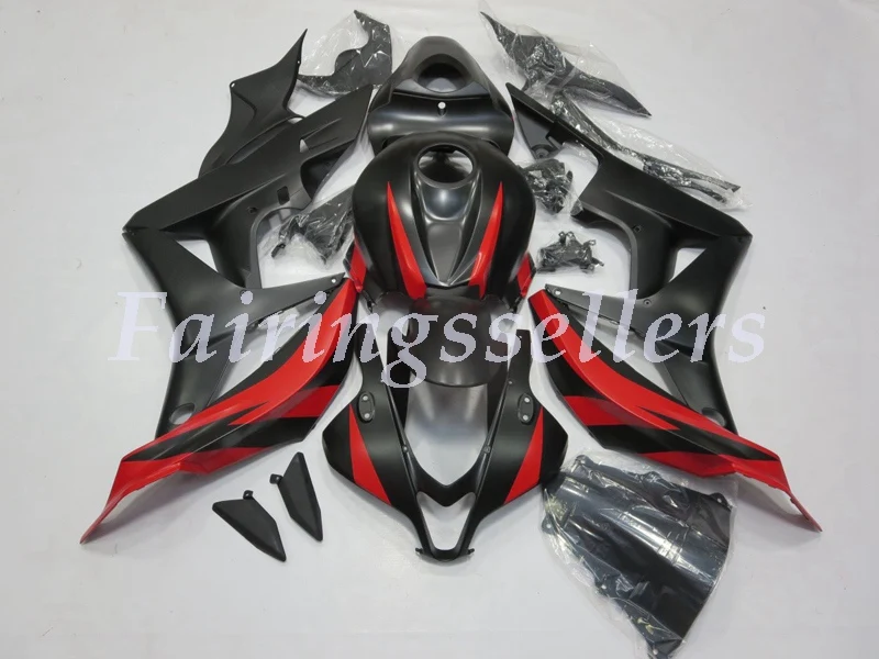 Набор впрыскивателей Мотоцикл Обтекатели Наборы подходит для Honda CBR600RR F5 07 08 2007 2008 обтекатель комплект матовый черный Repsol - Цвет: Matte Black  Red