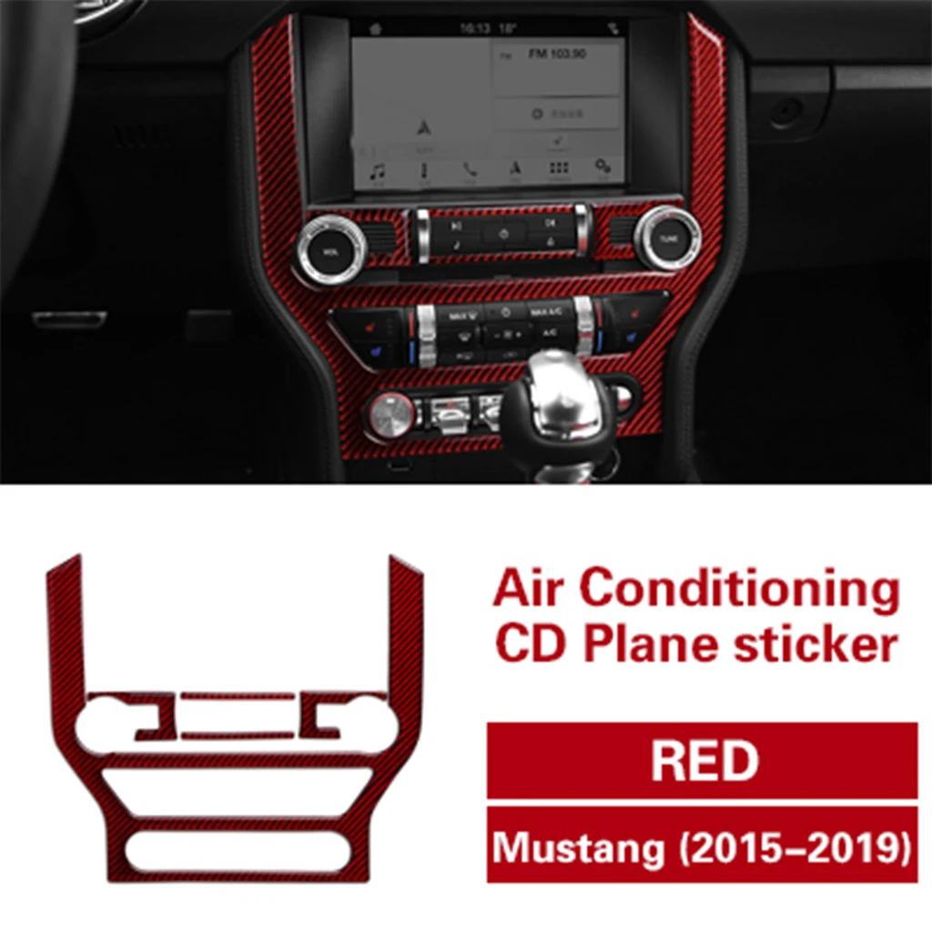 Для Ford Mustang- аксессуары из углеродного волокна наклейки и наклейки для автомобиля Центральная панель управления внутренняя отделка крышки