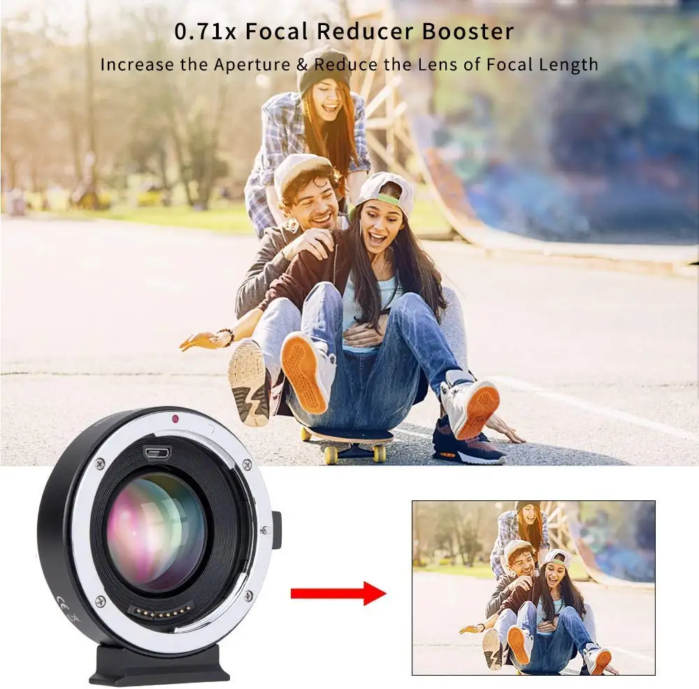 Усилитель для объектива Commlite адаптер камеры Canon EF EOS M скорость 0 71x фокусное