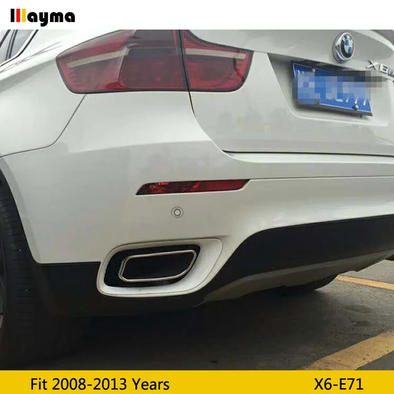Квадратный хвост выхлопные трубы глушитель выхлопной для BMW X6 35i xDrive 2008 2013 год