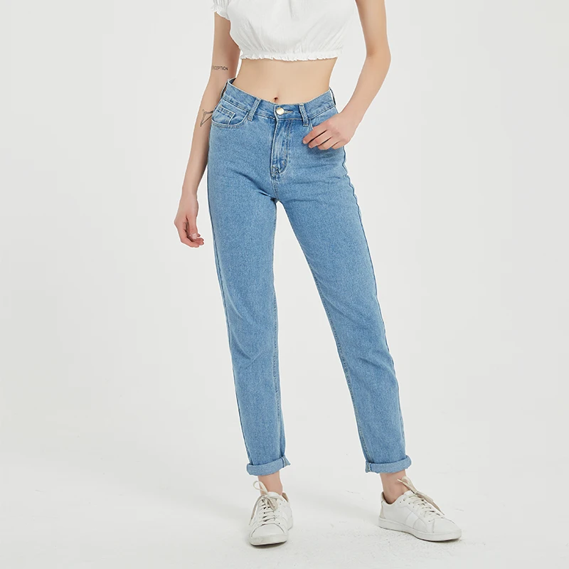 Mom Jeans Boyfriends Vintage High-Waist Harem-Pants Cowboy Full-Length Mujer Vaqueros