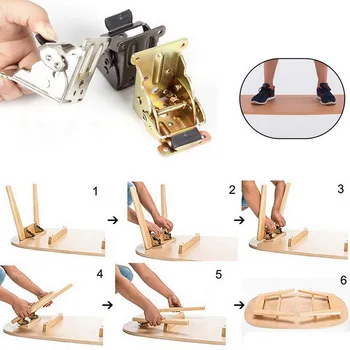 

Iron Folding Hinge Table Leg Brackets Foldable for Table Chair Extension Tables Foldable Self Locking Fold Feet Hinges