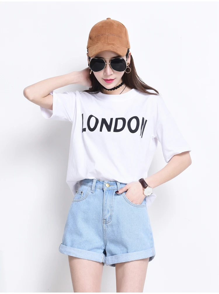 Photo Shoot Denim Shorts Female Summer Korean-style Loose-Fit Students CHIC High-waisted Wide-Leg Crimping with Holes Hot Pant