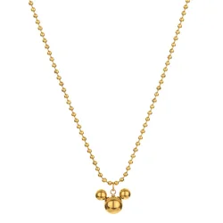2022 New Fashion Women Metal Ball Mouse Head Bear Pendant Necklace Women Sexy Party Stainless Steel Beads Chain Necklace Jewerly
