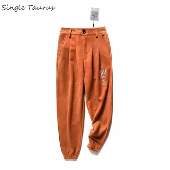 

Suede Pants Women Twotwinstyle Winter Embroidery Harem Pants Elastic Waist Pantalon Femme Streetwear Loose Spodnie Damskie 2010