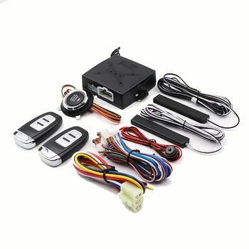 

Push start stop button keyless entry system PKE door lock unlock universal remote start car alarm security system