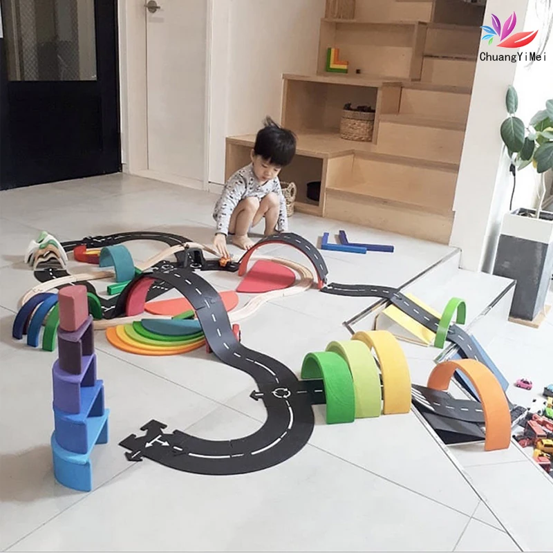 

City Road Street Baseplate DIY Building Blocks Bricks Base Plate Traffic Roadway Accessories Toys Game Scene For Children Gift