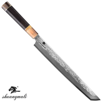

11 Inch Japanese Sushi Knife 33 Layer Damascus Steel Sashimi Kitchen Knife Filleting Salmon Cleaver Slicing Fish Sashimi Knives