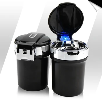 

High Quality Car Led Ashtray Holder With Clock For Renault Renault Fluence Duster Megane Kadjar Clio Cigarette Cup Accessories