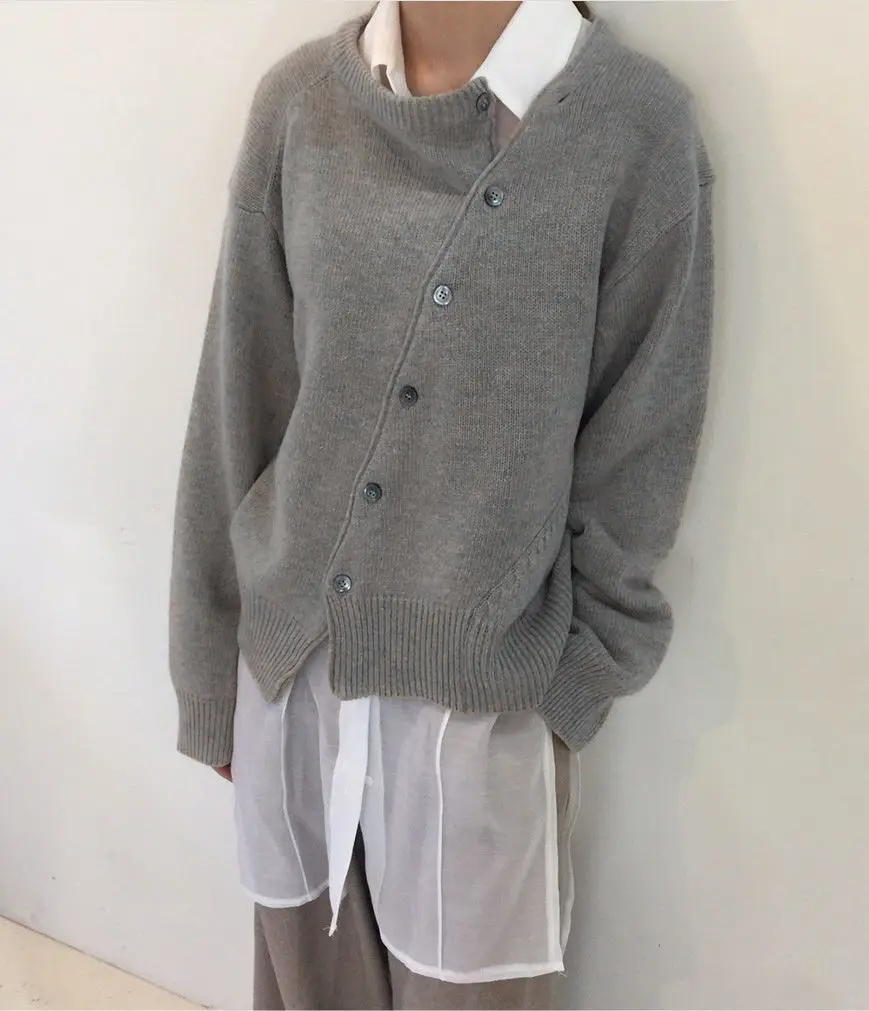 Neploe модный осенний вязаный женский кардиган короткое офисное женское однотонное трикотажное пальто свитер с длинными рукавами куртка 54658