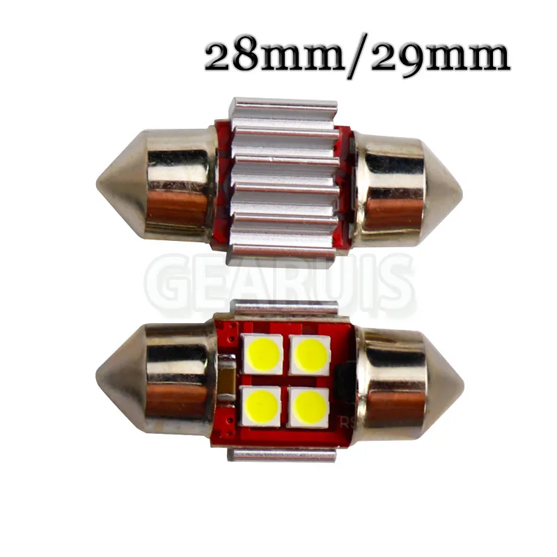 100X c5w светодиодная лампа CANBUS C10W гирлянда 28 мм 29 мм 3030 4 SMD 3030 1860 чипы 3W 2,16 Вт купольная лампа для чтения светильник для салона автомобиля Белый