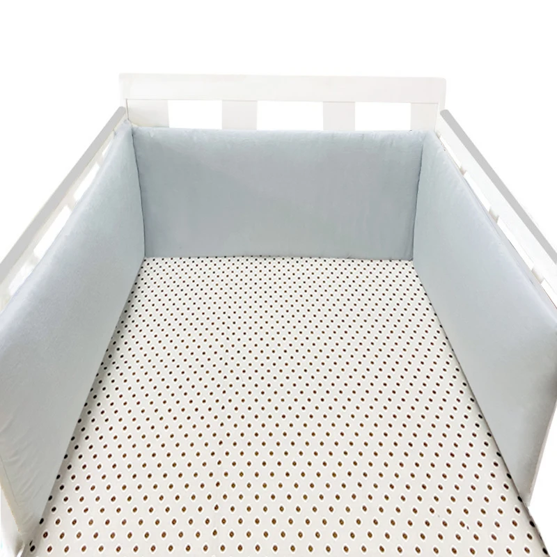 2M Hot Baby Bed Crib Bumper U-Shaped Detachable Zipper Cotton Newborn Bumpers Infant Safe Fence Line bebe Cot Protector Unisex