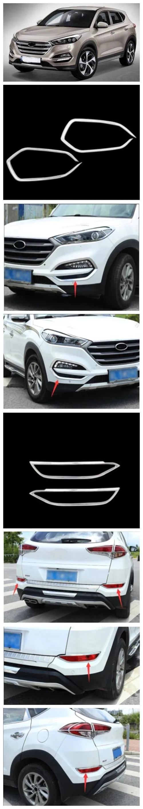 Посвящено- для hyundai Tucson передняя противотуманная фара крышка задняя противотуманная фара рамка внутренняя отделка модификация полосы