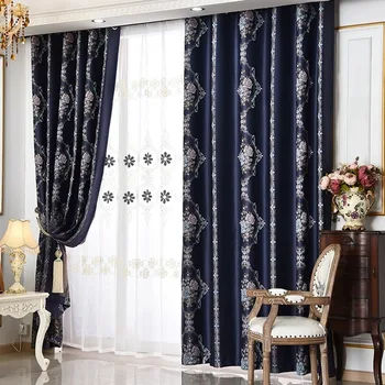 

Customized Colorful Chenille Thickened Jacquard Blackout Curtains for Living Room Bedroom Study Curtains