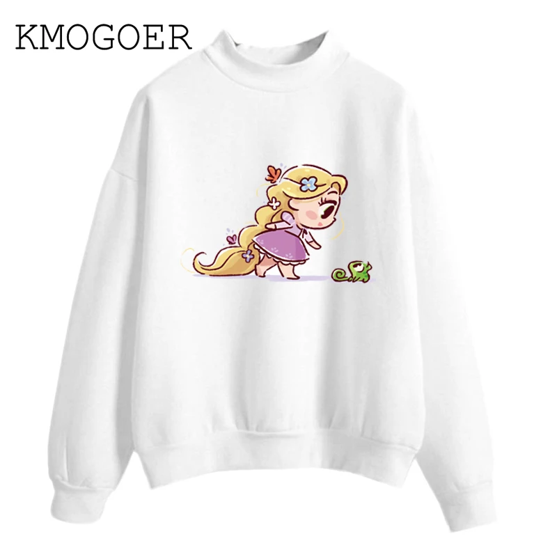 Новинка Kawaii Рапунцель и Эльфин принт свитер принцесса Женская одежда Женская Повседневная Harajuku Женский пуловер Femme Vogue