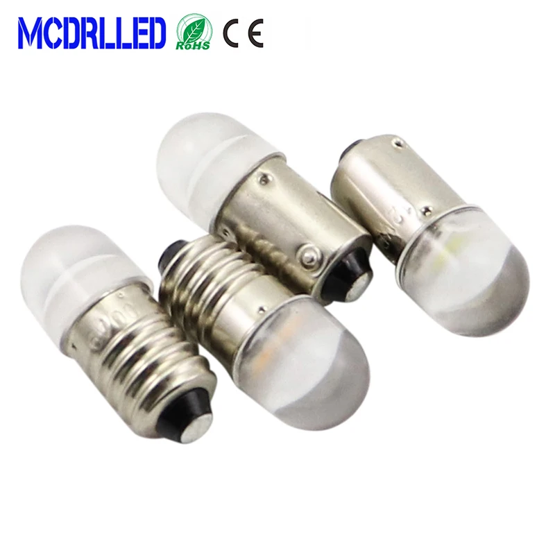 

Mcdrlled 10PCS E10 T4W BA9S LED Blubs Interior Lighting 0.5W White Red Yollow 2835 SMD Auto Dome Light Super Bright Lamp