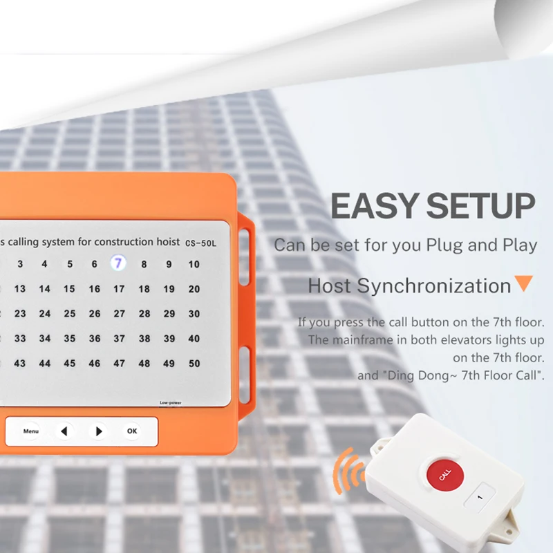 30 Buttons 1 Receiver Building Lift Construction Wireless Site Elevator Call Long Range Receiver Host For Bell