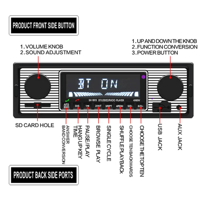 Bluetooth Радио MP3 музыкальный плеер USB AUX Стерео Аудио FM LCD Экран дисплея TD326