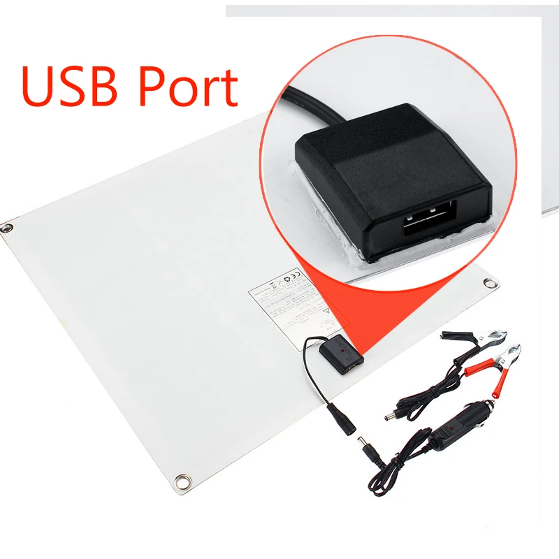 Эффективная 20 Вт Солнечная батарея с usb-разъемом модуль солнечной батареи DC 5 В/12 В с автомобильным зарядным устройством для автомобиля наружное зарядное устройство для кемпинга светодиодный свет
