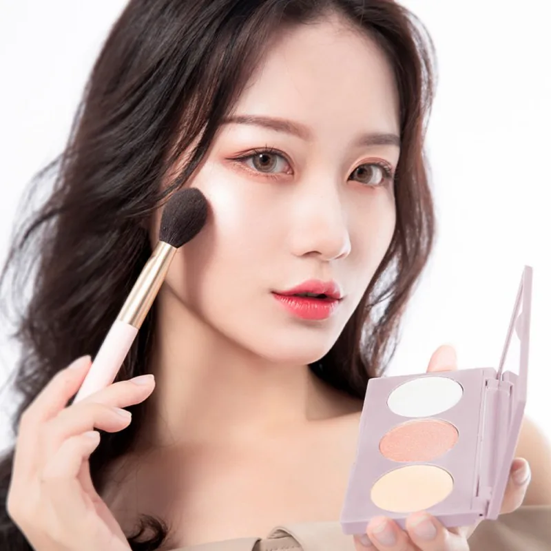 Facial Highlight Foundation 3-color Face Makeup Cream Brighten Skin Color Cover Blemishes Facial Makeup Palette