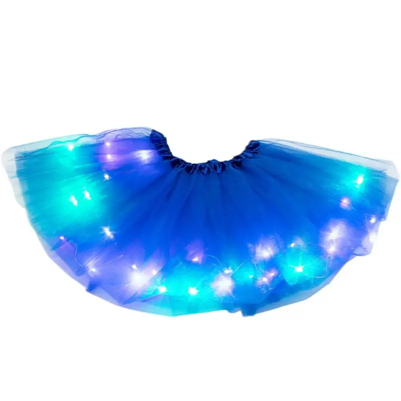 Royal Blue Светодиодный светильник для маленьких девочек; юбка-пачка; неоновые цветные светящиеся вечерние платья для танцев; 19QF - Цвет: Royal Blue