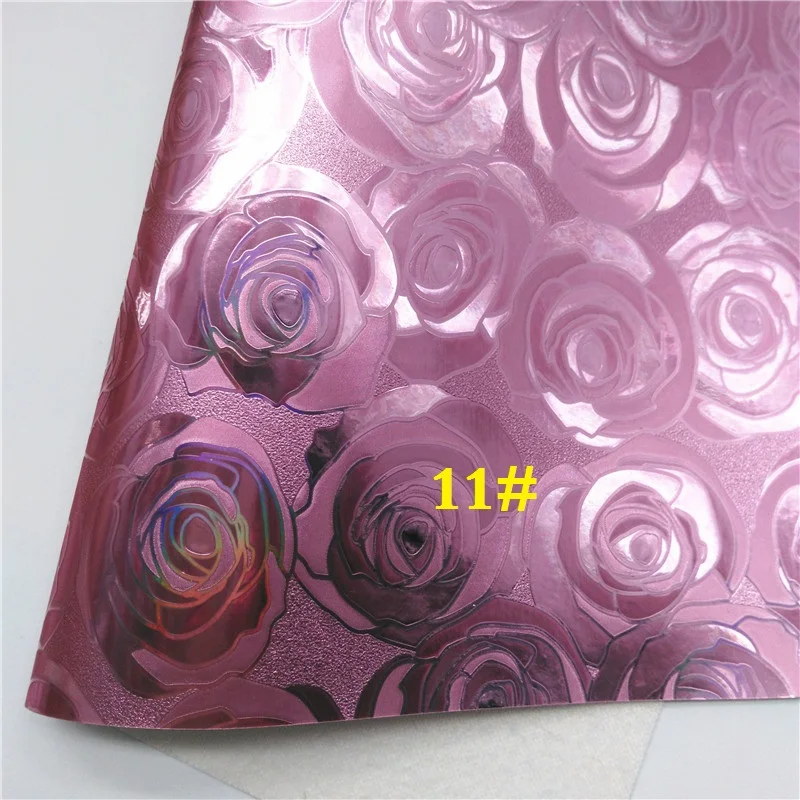 11 Glitterwishcome 21X29 см A4 Размеры виниловые обои для банты тиснением розы кожаный тканевый Искусственная кожа листы для банты, GM243A - Цвет: 11