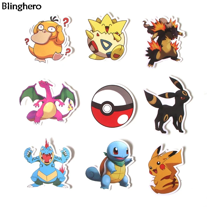 Blinghero Пикачу наклейки 36 шт./компл. Kawaii аниме наклейки вручную учетной записи наклейки ноутбук декоративные наклейки на стену наклейки BH0098