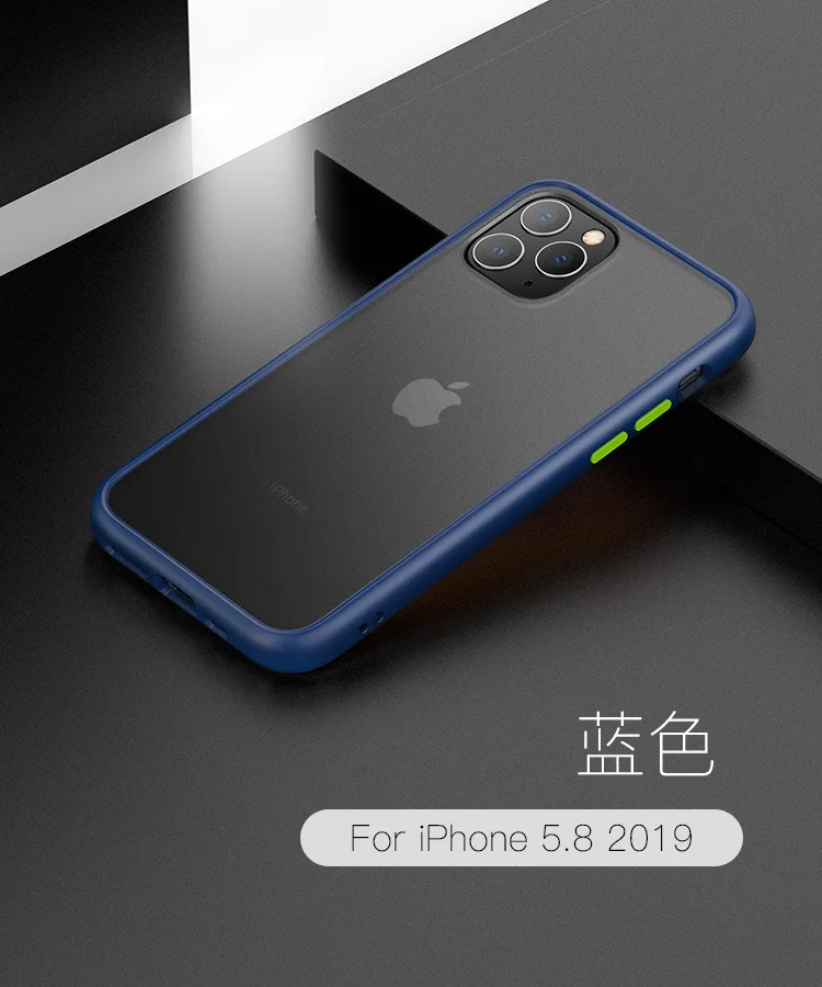 blue Для Apple iphone 11 Чехол Жесткий ПК прозрачный тонкий матовый защитный чехол для iphone 11 Pro Max iphone 11 11pro shell - Цвет: blue