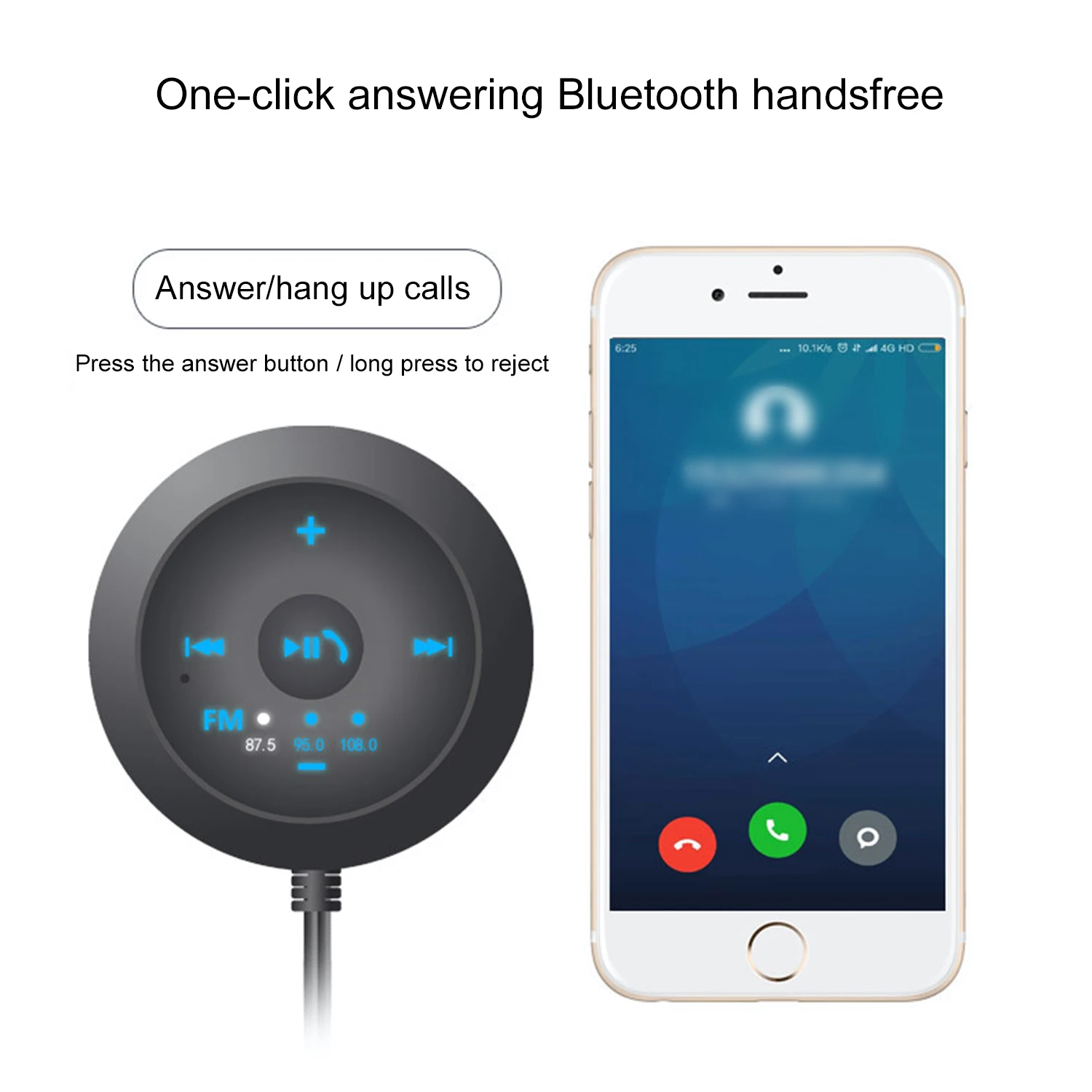 Onever беспроводной Bluetooth Hands-free автомобильный комплект fm-передатчик музыкальный приемник модулятор адаптер светодиодный автомобильный AUX динамик USB мощность
