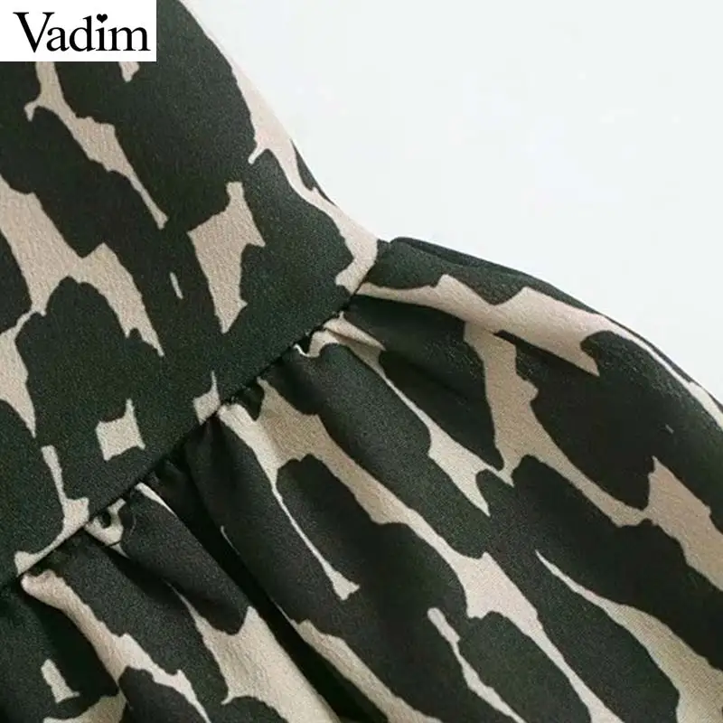 Vadim женское шикарное мини-платье с леопардовым принтом, v-образный вырез, длинный рукав, прямой животный узор, Ретро стиль, женские повседневные платья, vestidos QC934
