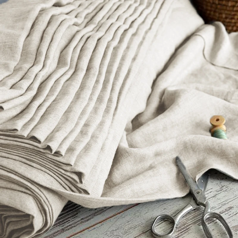 135cm Width 100% Pure Linen Flax Fabric 160 Gsm For Clothes Bedding Curtains | Дом и сад