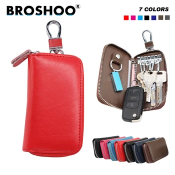 

BROSHOO Car Styling Multifunctional Zipper Cow Leather Men&Women Car Key Case Bag Wallet Pouch For Seat Exeo For Suzuki Alto SX4