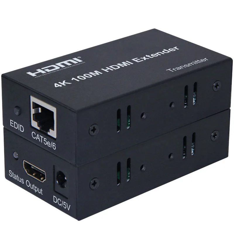4K 30HZ 100M HDMI удлинитель через Cat 5e 6 CAT6 RJ45 Ethernet Lan кабель удлинитель 1080P 4K x 2K для PS4 DVD компьютера ПК к телевизору HD tv - Цвет: Black