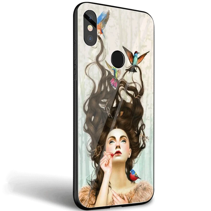 Чехол для мобильного телефона из стекла ТПУ для Xiaomi Mi Note7 5 6 Pro Poco F1 A1 A2 4X5X6X9, Модный Цветочный мир для девочек - Цвет: G9