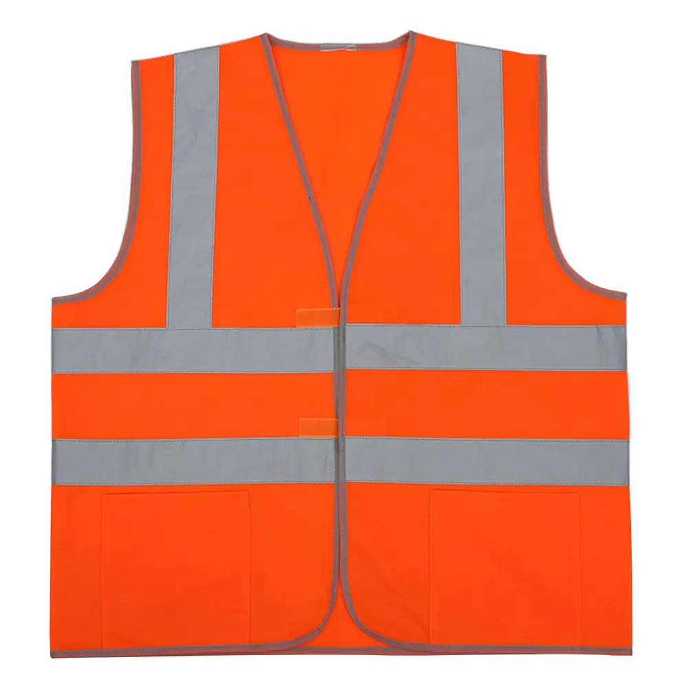 

High Visibility Reflective Fluorescent Vest Orange Color Outdoor Safety Clothing Running Ventilate Safe Vest