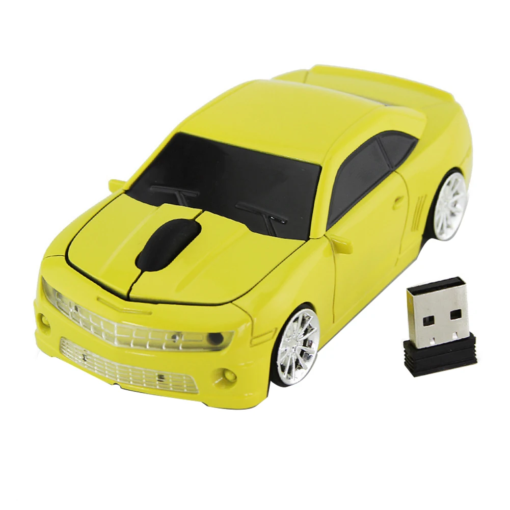 Крутая оптическая компьютерная мышь для ноутбука, USB приемник, 2,4 ГГц, беспроводная, офисная, мини, домашняя, пластиковая, в форме машины, 3 клавиши, игровая