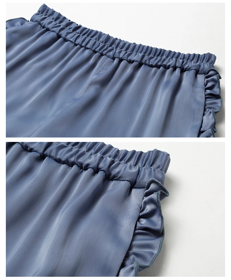 9.27 High quality Empire wide leg pants suit women New Autumn loose temperament ruffles two piece set