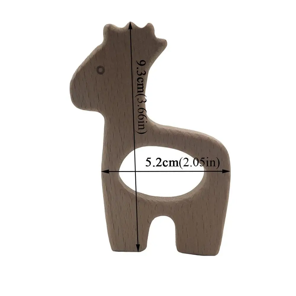 wood teether 820 1 шт. DIY мультфильм маленький олень Натуральный Бук Woode Прорезыватель Соска цепь 3C сертификация безопасности Woode детский Прорезыватель игрушка для новорожденных - Цвет: wood teether 820